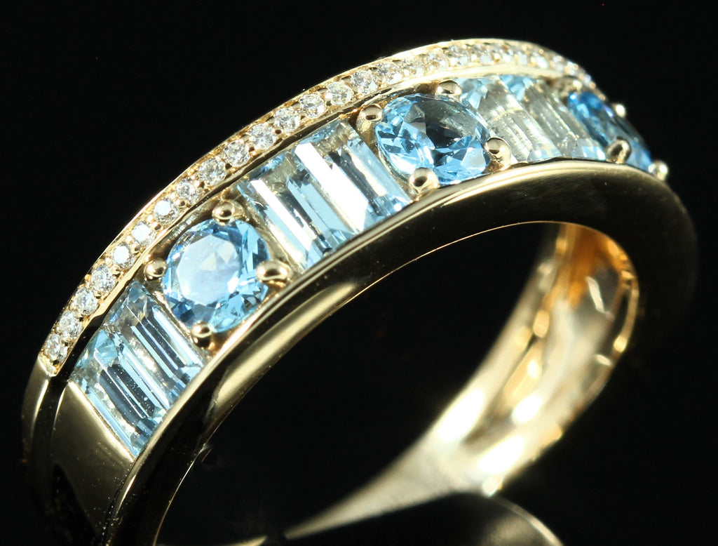 Bague topazes bleues