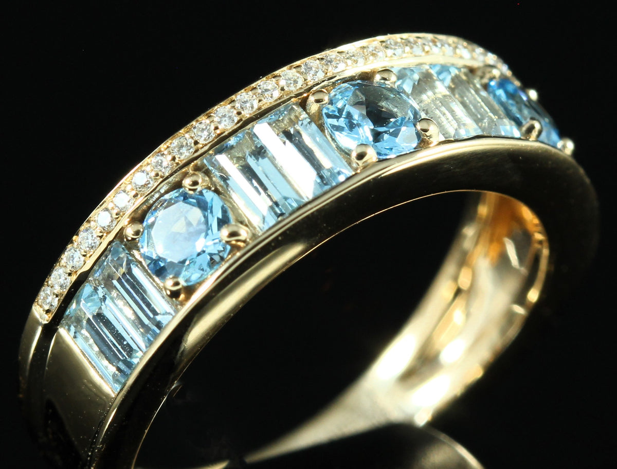 Bague topazes bleues