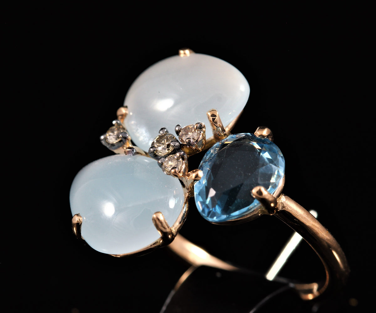 Bague Topazes Diamants