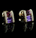 Boucles d’oreilles Amethystes et Rhodolites