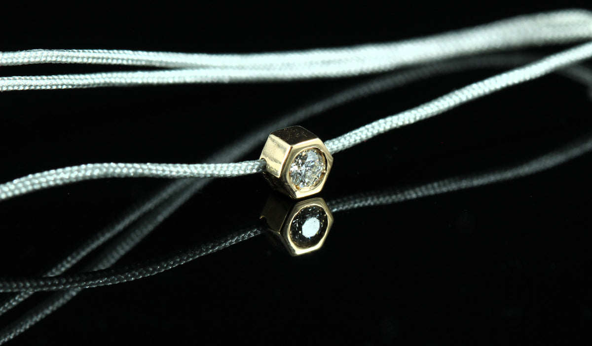 Bracelet lien motif or et diamant