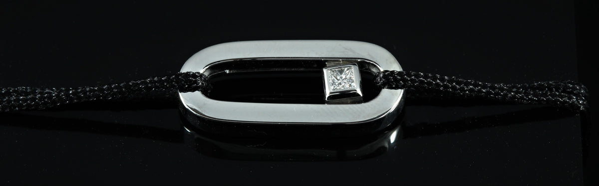 Bracelet lien or blanc diamant PM
