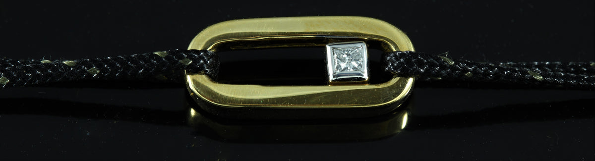 Bracelet lien or rose diamant PM