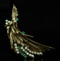 Broche Emeraude et Perle