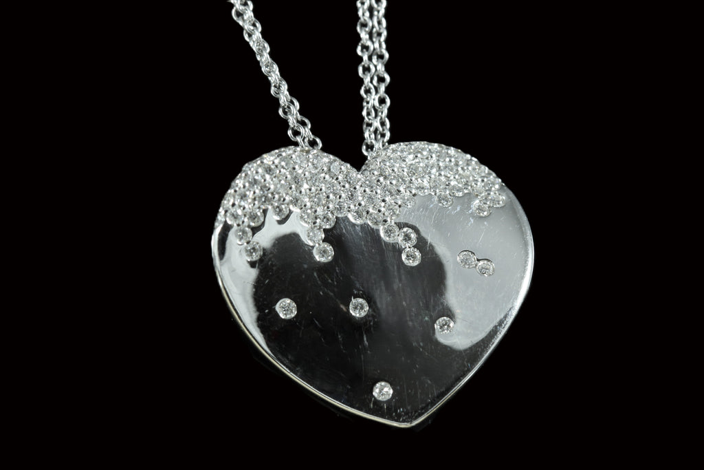 Pendentif coeur diamants
