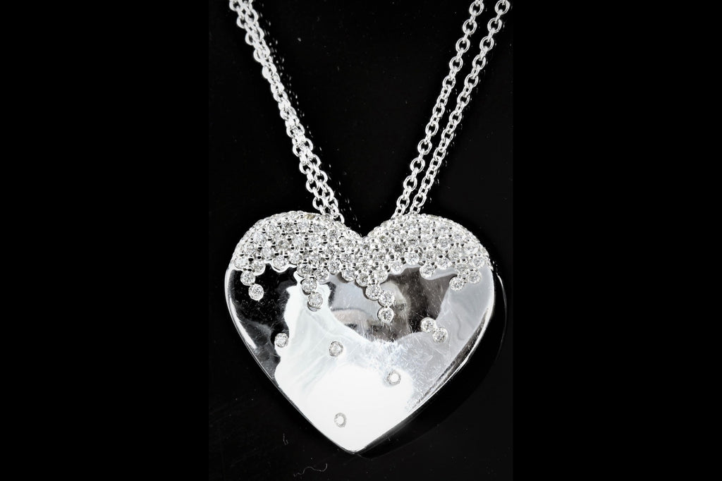 Pendentif coeur diamants