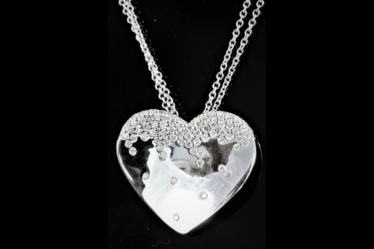 Pendentif coeur diamants