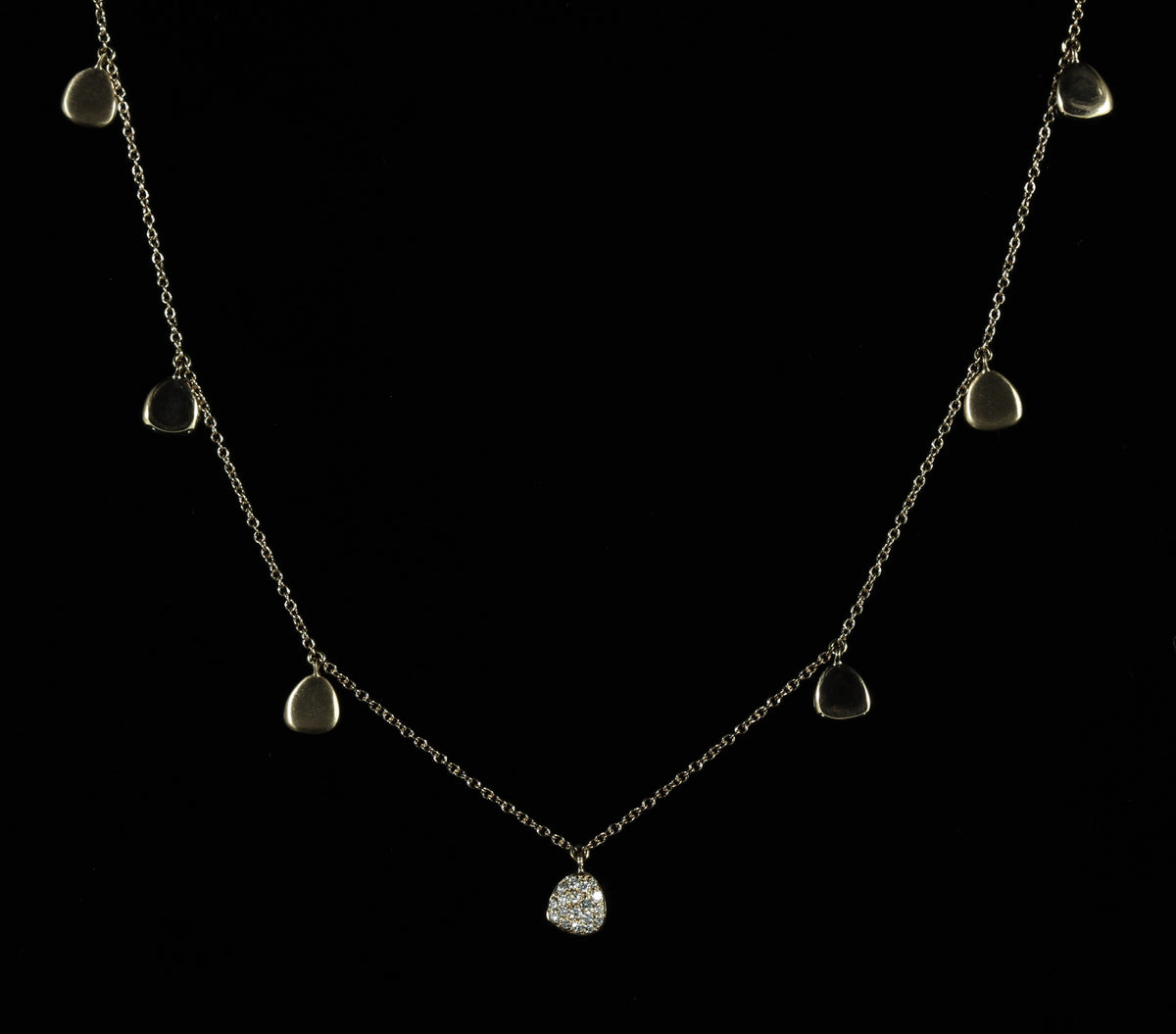 Collier or rose diamants