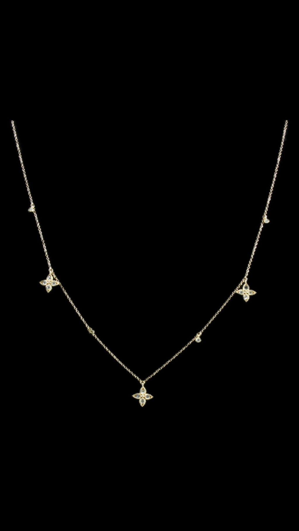 Collier or rose diamants
