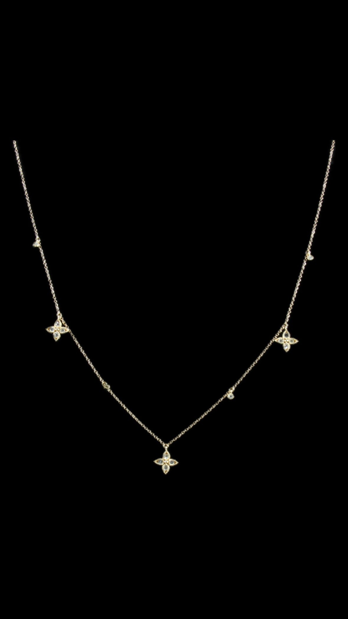 Collier or rose diamants