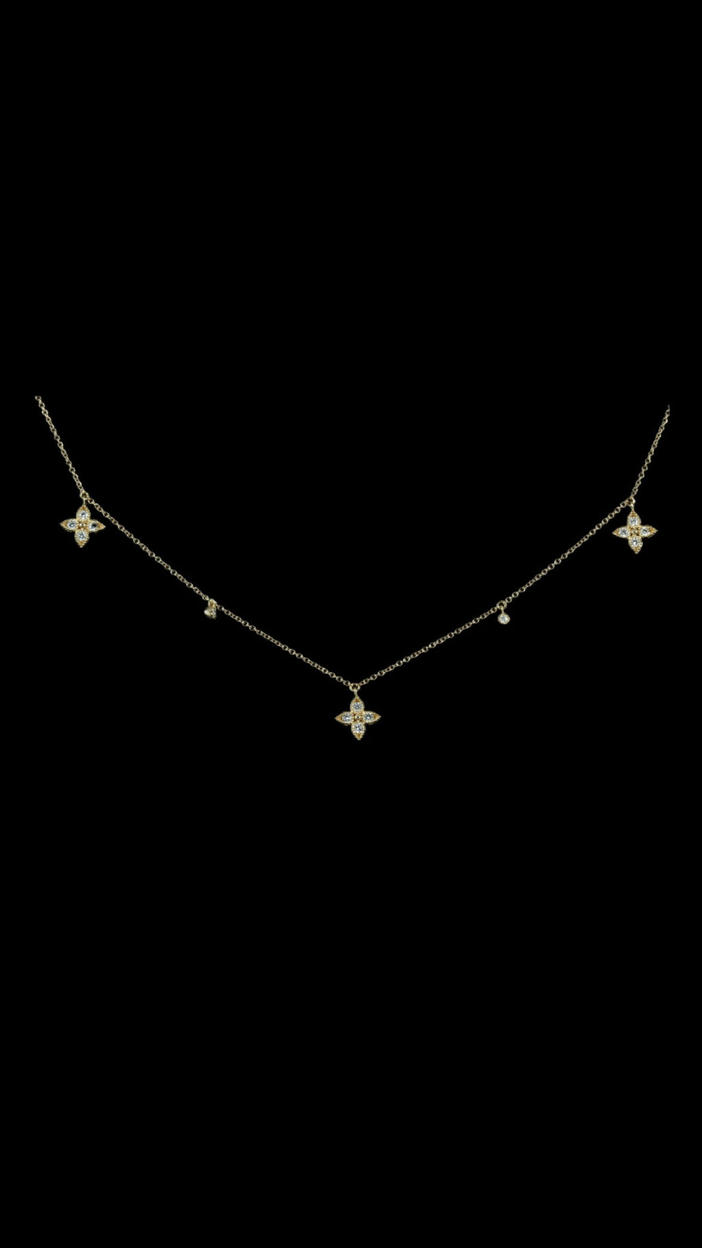 Collier or rose diamants