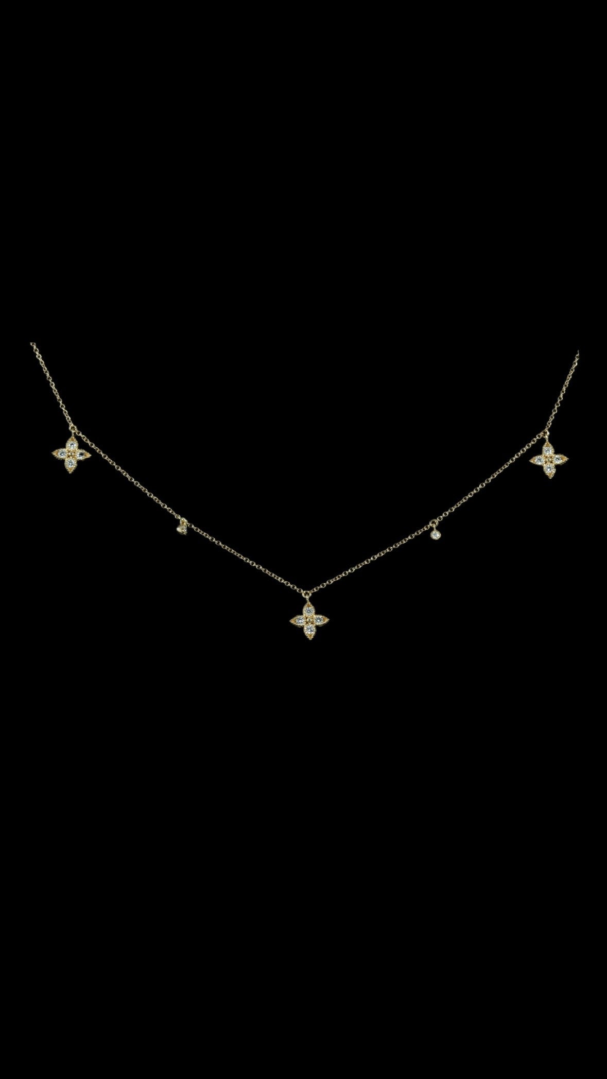 Collier or rose diamants