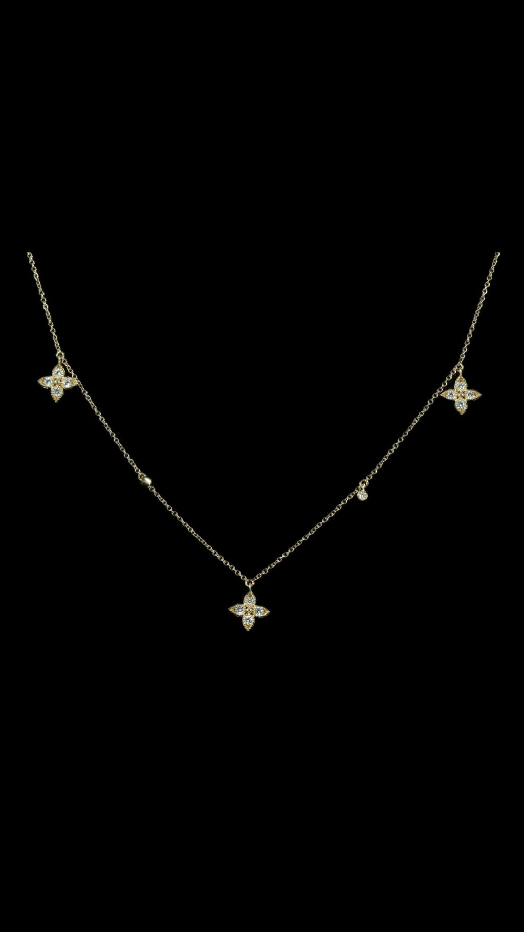 Collier or rose diamants