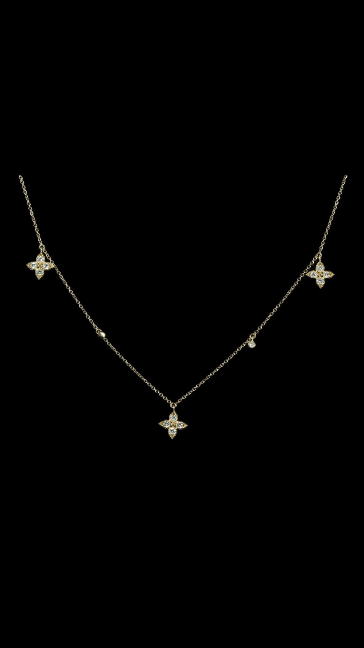 Collier or rose diamants