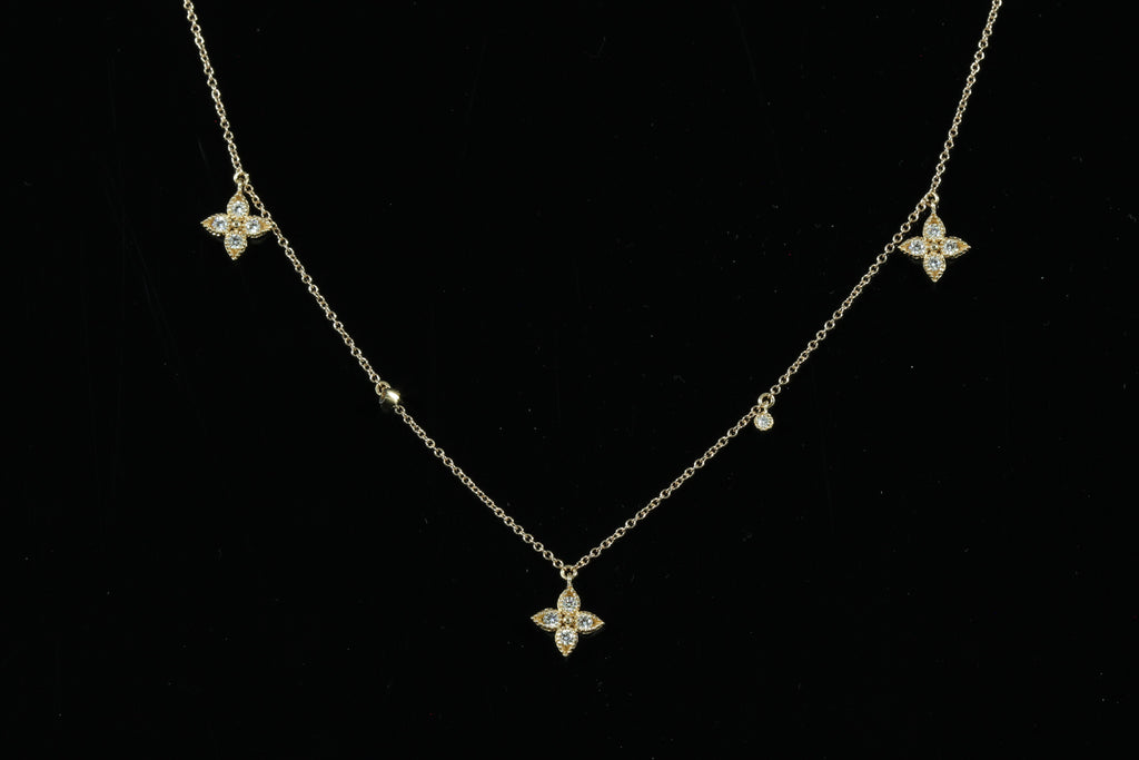 Collier or rose diamants