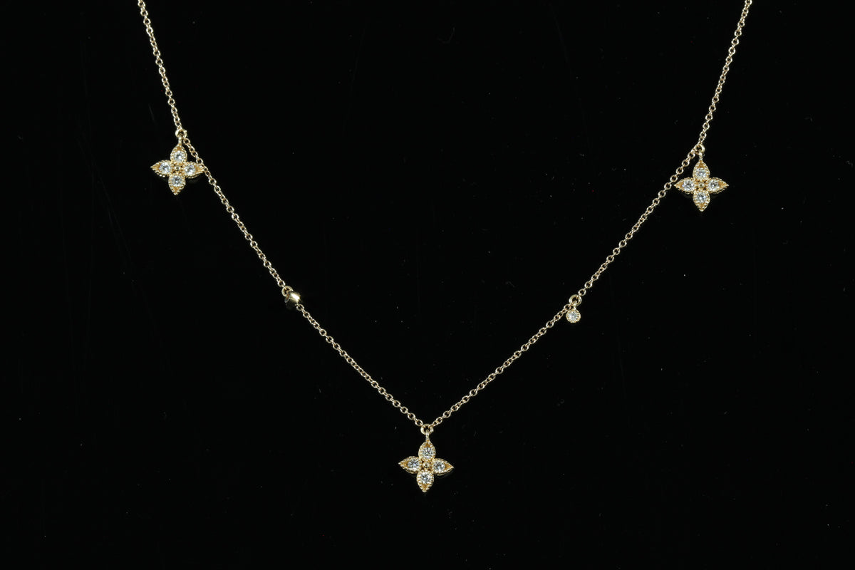 Collier or rose diamants