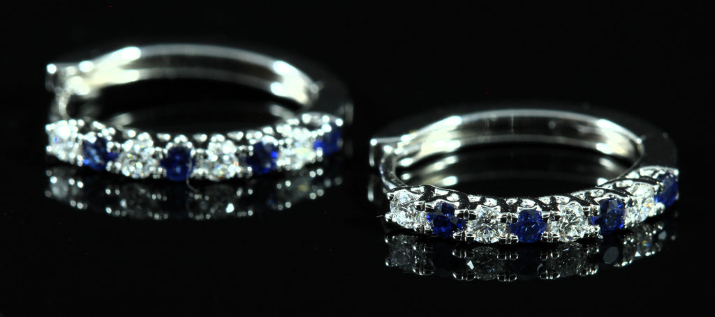 Créoles diamants et saphirs