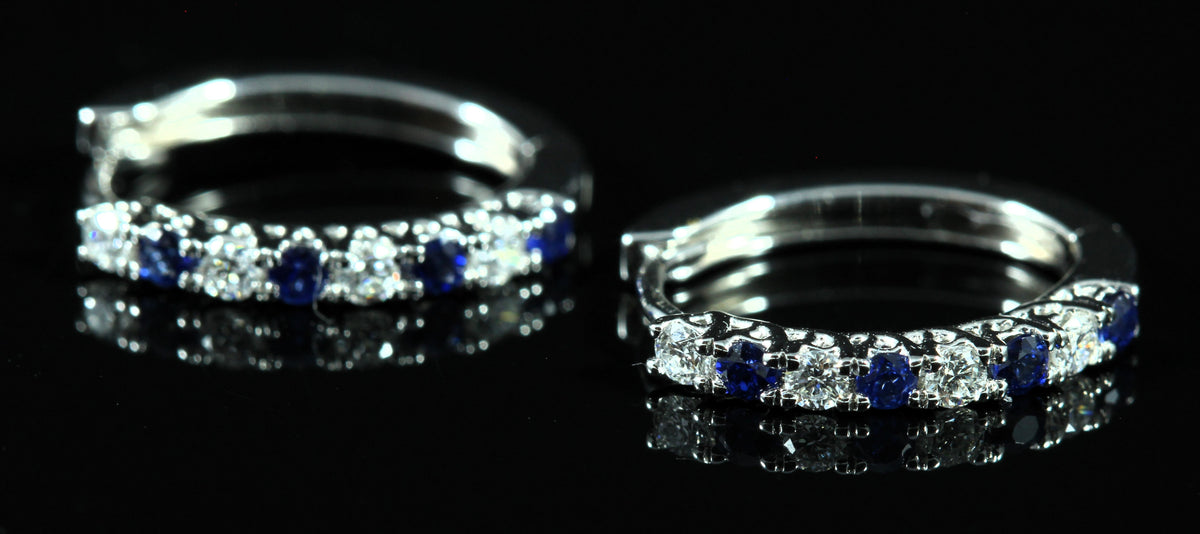 Créoles diamants et saphirs