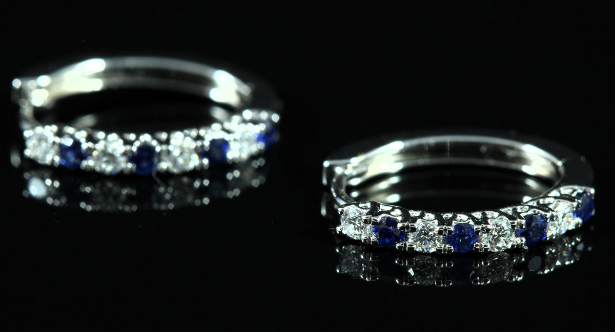 Créoles diamants et saphirs