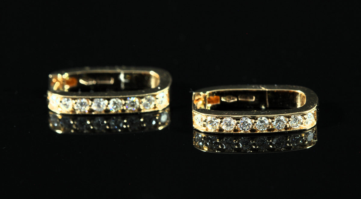 Créoles or rose diamants