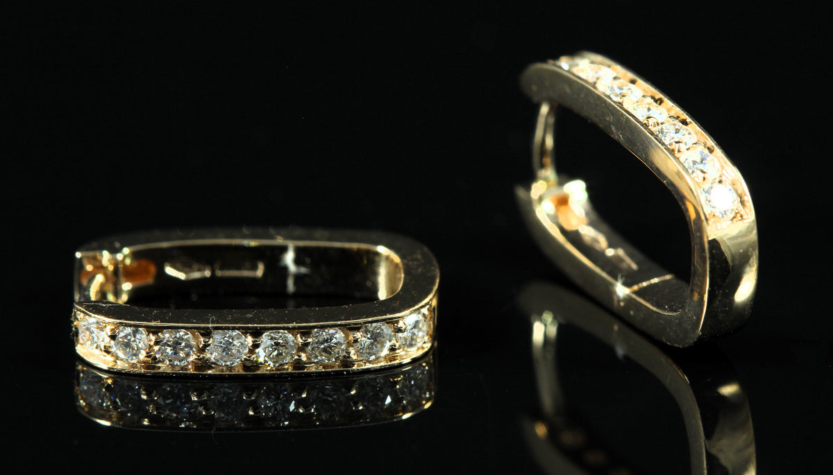 Créoles or rose diamants