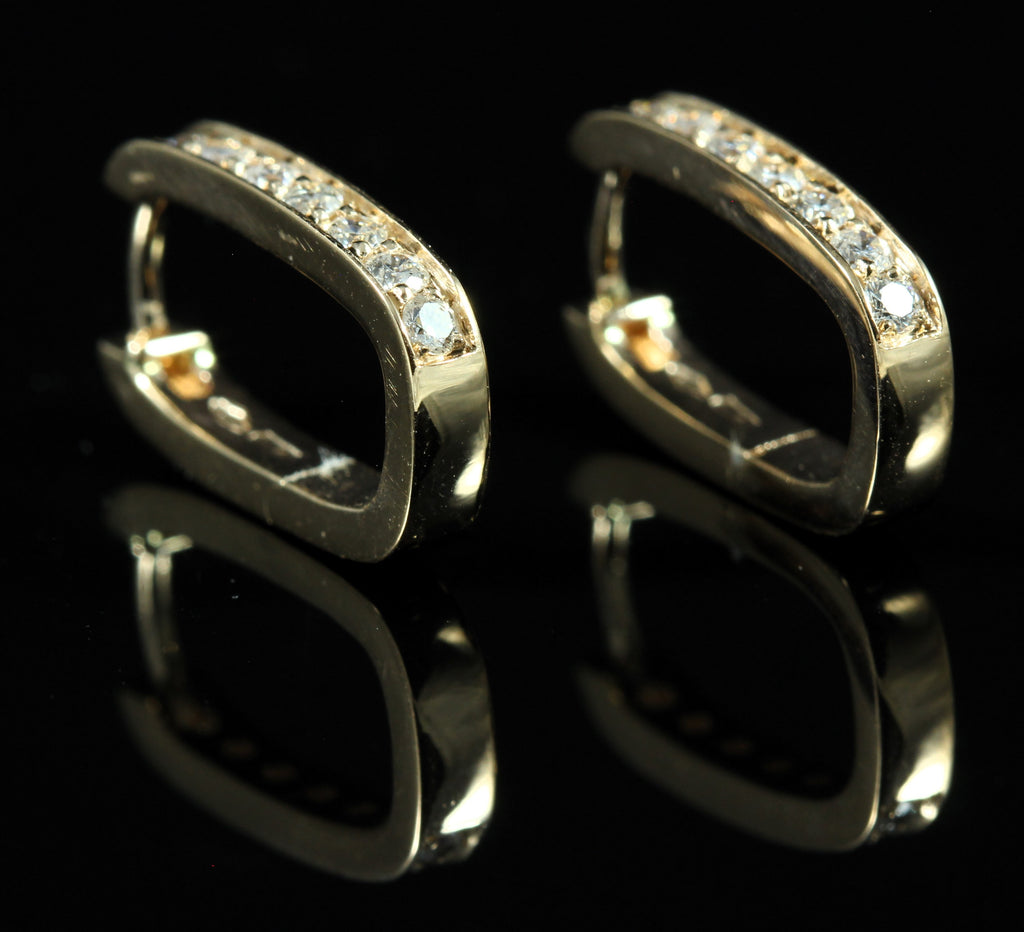 Créoles or rose diamants