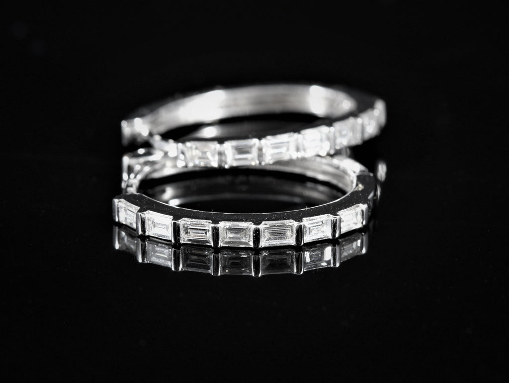 Paire de créoles diamants