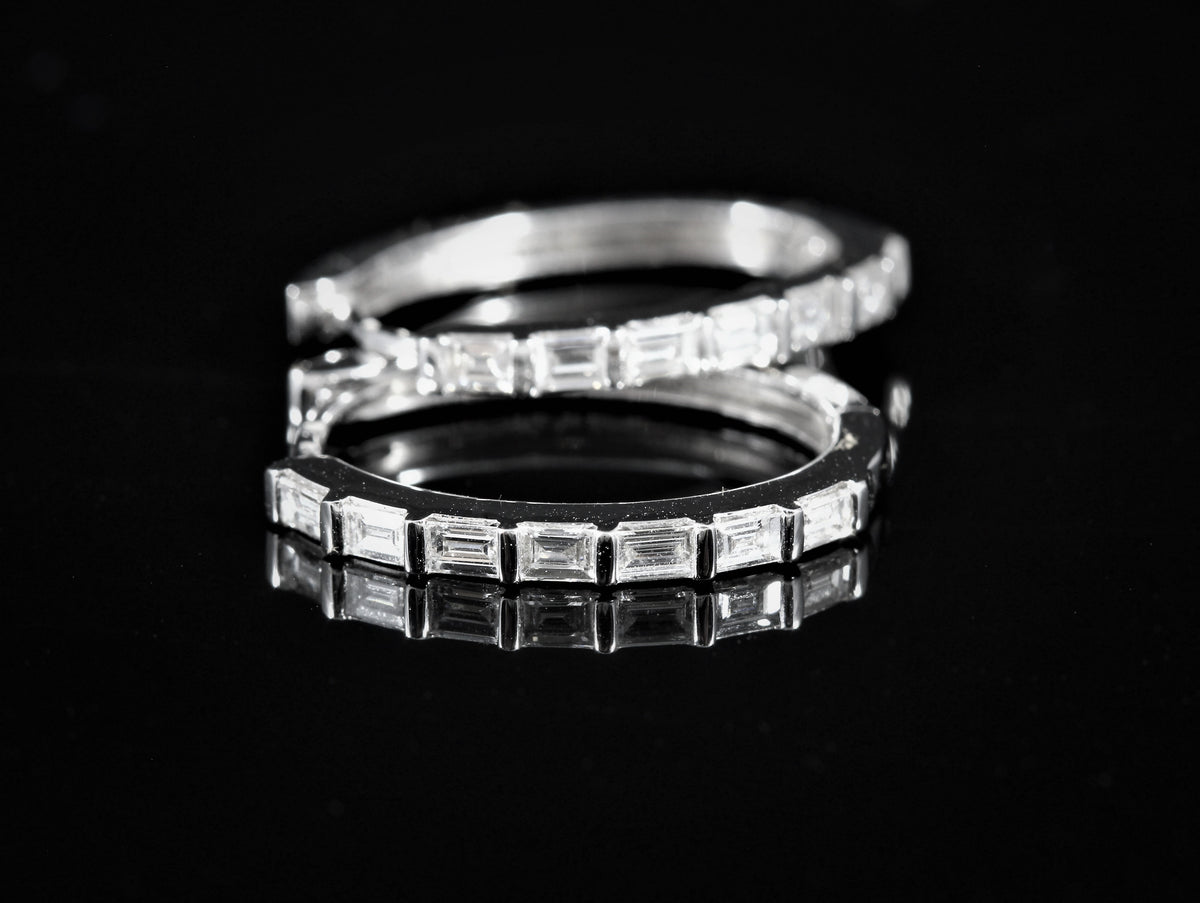 Paire de créoles diamants