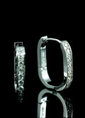 Paire de créoles or blanc sertie de diamants
