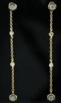 Paire de pendants or rose et diamants