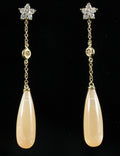 Paire de pendants pierre de lune