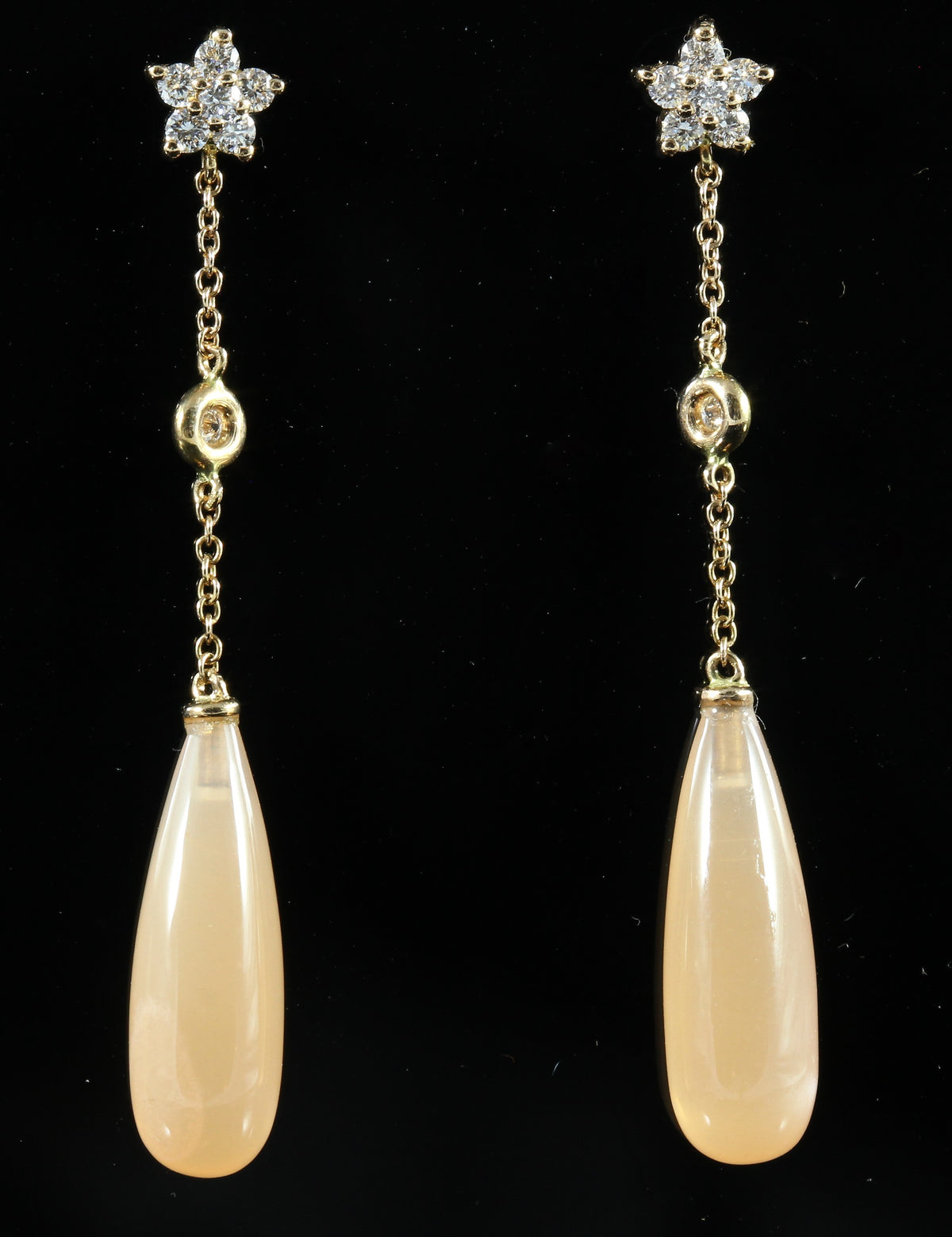 Paire de pendants pierre de lune