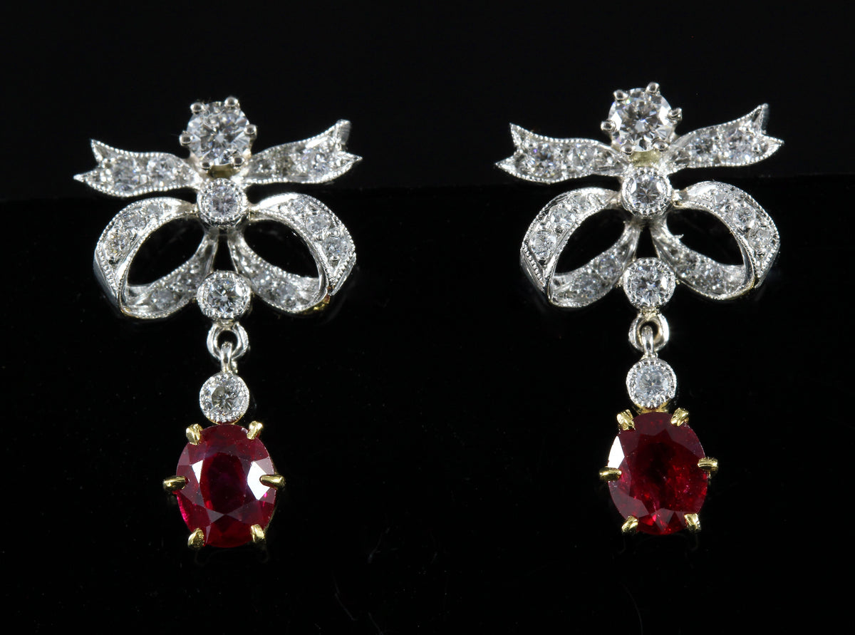 Pendants rubis et diamants