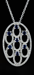 Pendentif diamants et saphirs