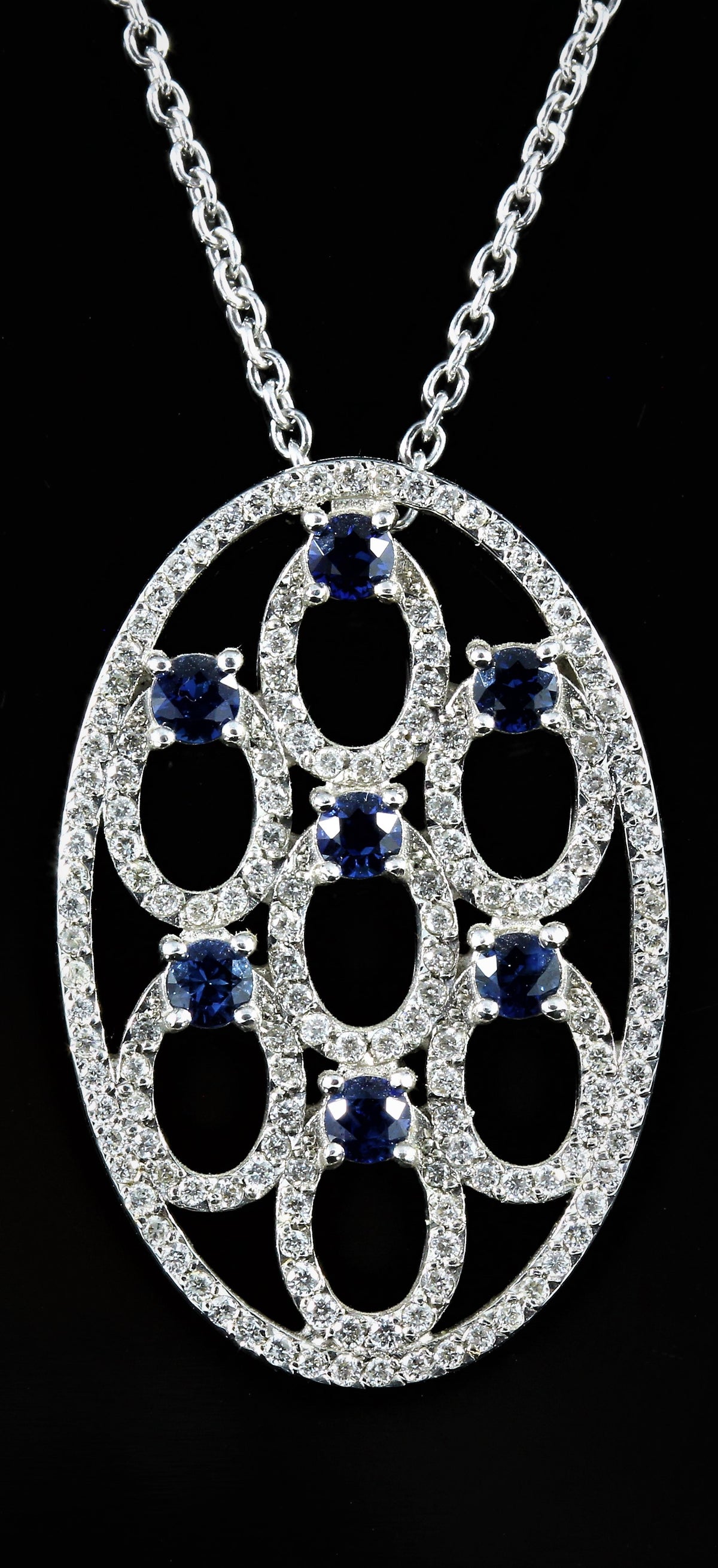 Pendentif diamants et saphirs