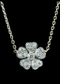 Pendentif fleur diamants