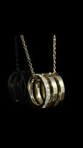 Pendentif or rose diamants