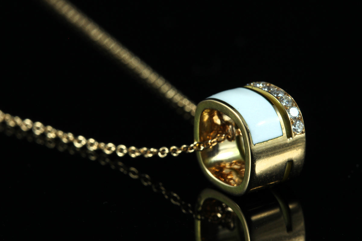 Pendentif or rose diamants