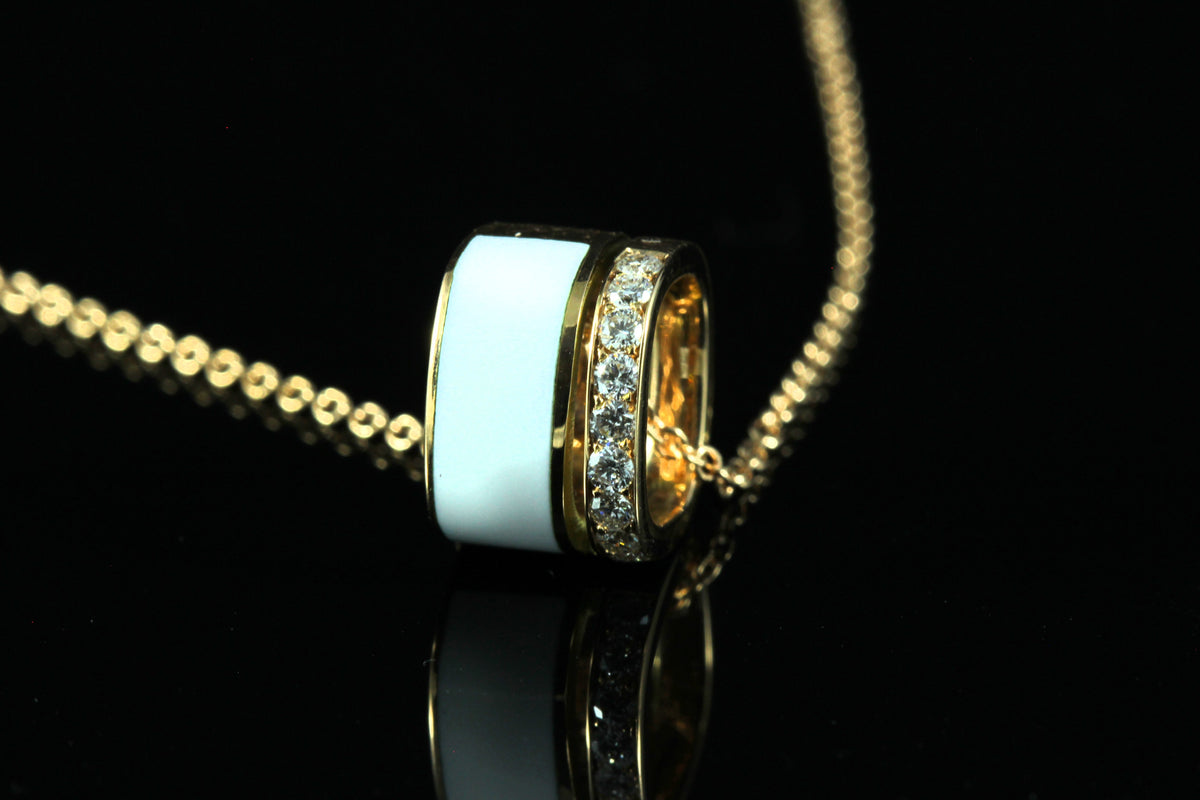 Pendentif or rose diamants
