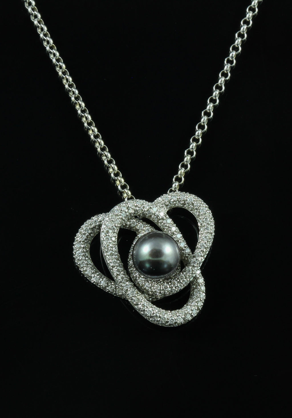 Pendentif perle et diamants