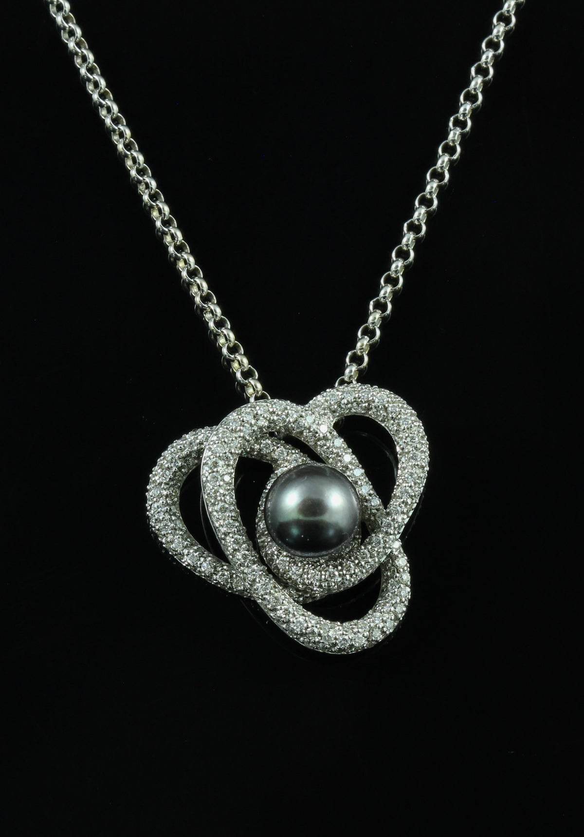 Pendentif perle et diamants